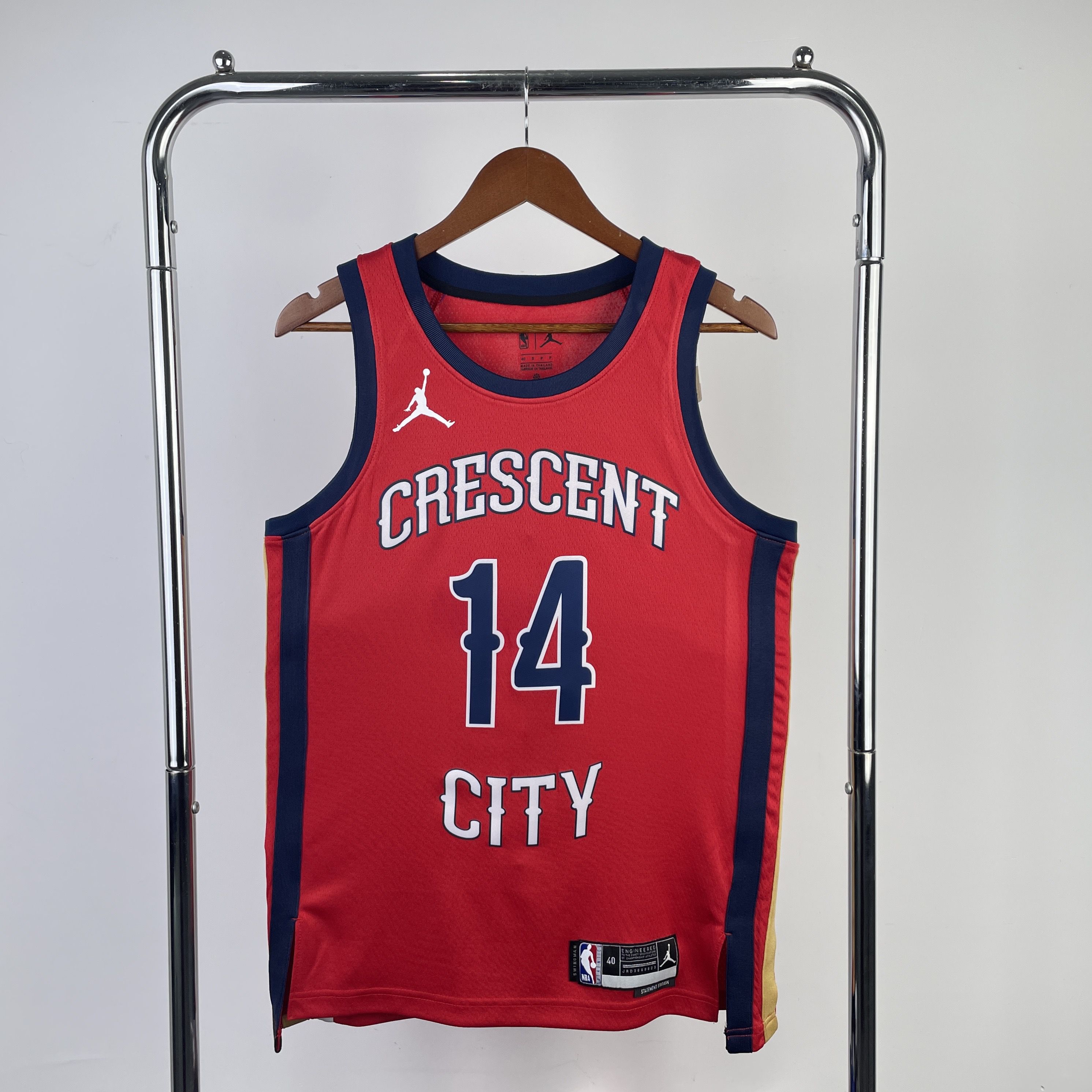 Men New Orleans Pelicans #14 Ingram Red Season Jordon 2024 NBA Jersey-0